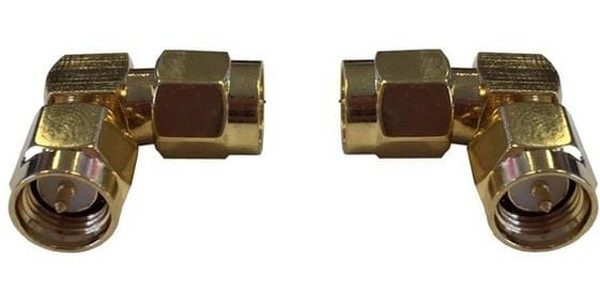 ADP-SMAM-SMAM90, Right Angle 50 RF Adapter SMA Plug to SMA Plug 6GHz