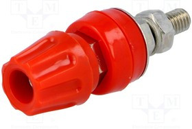 BS-50A-R, Гнездо, "банан" 4мм, 50А, 60ВDC, красный, винтами, 57мм
