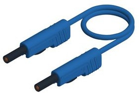 MLB 50/1 V BLUE, Safety Test Lead Brass 500mm Blue