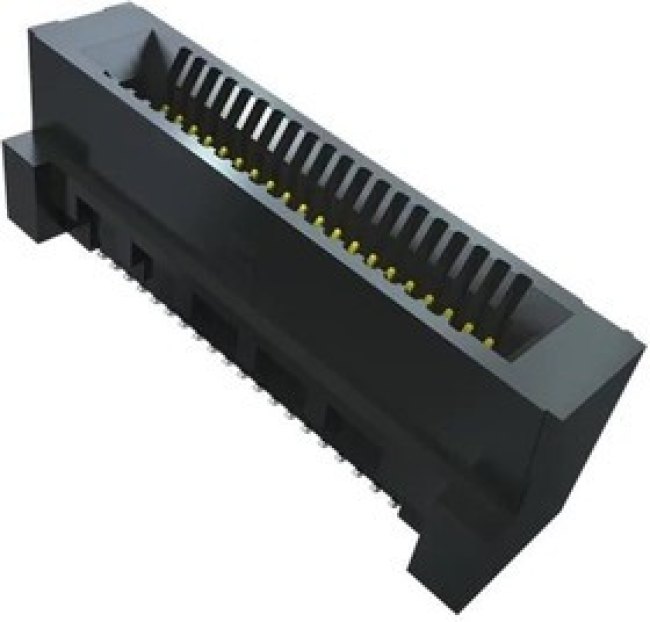 HSEC8-120-01-S-RA-TR, HSEC8-RA Series Right Angle Female Edge Connector, Surface Mount, 40-Contacts, 0.8mm Pitch, 2-Row HSEC8-120-01-S-RA-TR, HSEC8-RA Series Right Angle Female Edge Connector, Surface Mount, 40-Contacts, 0.8mm Pitch, 2-Row