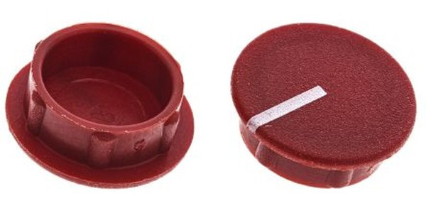 C151-RED, 12mm Red Potentiometer Knob Cap, C151-RED