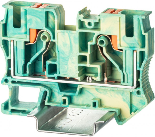 Клемма заземления зажим push-in 2 точки подключения 10кв.мм DKC VPR-10-PE-YG