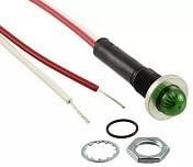 6091M5-24V, LED Panel Mount Indicators GREEN DIFFUSED 3/8" MOUNTING HOLE