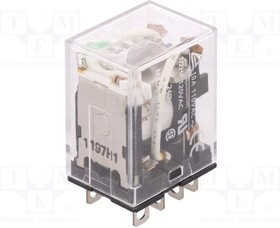 LY2N-48DC, Реле: электромагнитное, DPDT, Uобмотки: 48ВDC, 10A/110ВAC, 10А