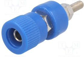 BS-244GSM-BL, Гнездо, "банан" 4мм, 24А, синий, никелированные, изолированный