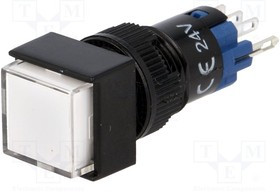 V12F-11Z-24W, Переключатель: кнопочный, Пол: 2, SPDT, 0,5A/250ВAC, 1A/24ВDC, IP40