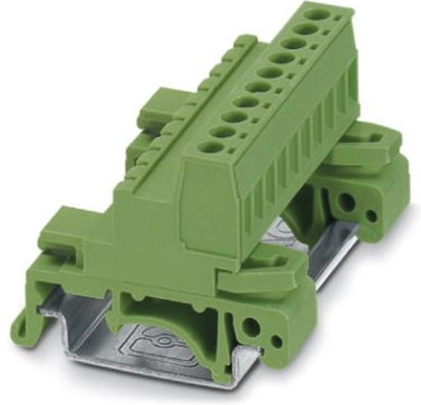 1765768, UMSTBHK 2.5/10-G Series Green DIN Rail Terminal Block, 0.2 2.5mm², Single-Level, Screw
