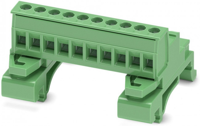 1765768, UMSTBHK 2.5/10-G Series Green DIN Rail Terminal Block, 0.2 2.5mm², Single-Level, Screw