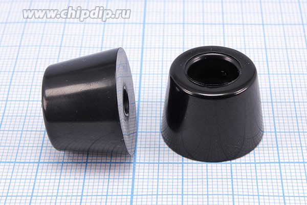 RL-SR-23x18x16, Ножка приборная коническая, армированная шайбой, ø23мм, высота 16мм; Q-15740 ножка прибор 23x16\h- 7,5/отв 5,0\резин\конус\