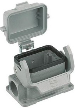 09300100301, Heavy Duty Power Connectors HAN 10B BULKHEAD MNT 2 LEVERS METAL