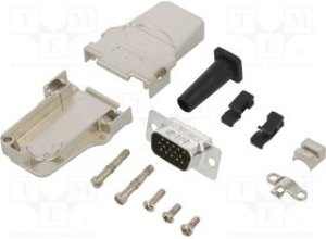 D45ZFRG-15MHSL, Разъем D-Sub HD; PIN: 15; "папа"; угловой 45°; пай D45ZFRG-15MHSL, Разъем D-Sub HD; PIN: 15; "папа"; угловой 45°; пай