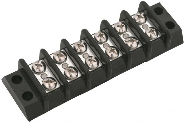 1546306-8, Barrier Terminal Blocks .374 DOUBLE ROW 8P w/ binding screws