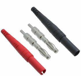 6383-02, Test Plugs &amp; Test Jacks IN-LINE SHEATHED 4MM 1 RED &amp; 1 BLACK PLUG