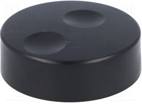 K18B-35, Ручка, без указателя, пластмасса, dоси: 6мм, d39,6x13,5мм, черный