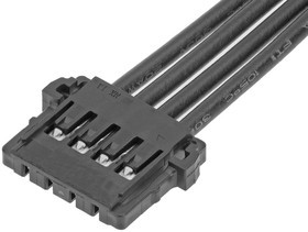 219656-2043, Rectangular Cable Assemblies Pico-Lock F-F OTS Cbl Assy SR 300mm Au 4Ckts Blk