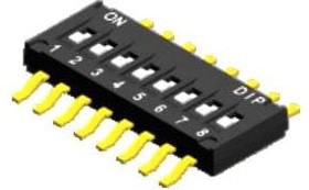 DHN-08F-V, DIP Switches / SIP Switches Half Pitch Dip switch 1.6mm height