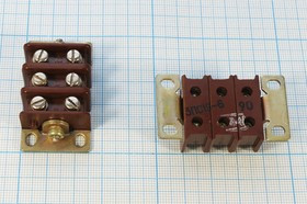 Клеммная плата 45x15x25, контакты 6C, монтаж винт, 2 отверстия, 3ПС19-6
