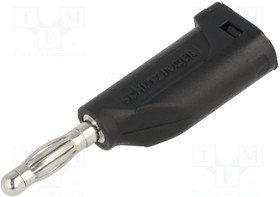 FK 15 L NI / 1 / SW, Вилка, "банан" 4мм, 16А, 33ВAC, 70ВDC, черный, Длина: 49,6мм