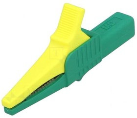 XKK-1001-20, Зажим "крокодил", 32А, 1кВDC, желто-зеленый, Размер гнезда: 4мм