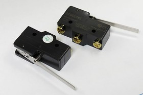 Микропереключатель, размер 49x17 x30, 15А, переключение ON-(ON), размер концевика L65, SF-6045