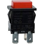 LC-8304BROT2-G, кнопка красная без фиксации с подсветкой 250В 10A (аналог EP-11)