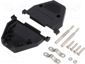 CCOV37-SCL-BK, Корпус: для разъемов D-Sub, D-Sub 37pin, D-Sub HD 62pin, прямой