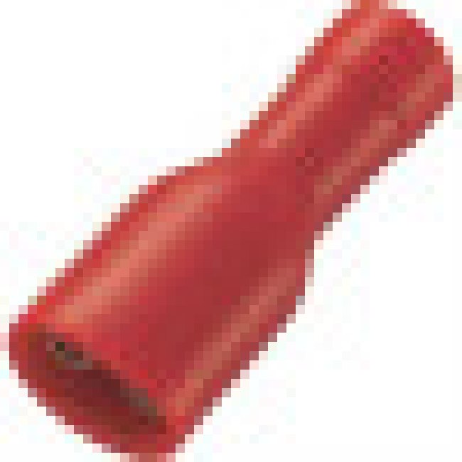 KLS8-01109-FDFD1.25-250, Клемма ножевая 6.3мм, розетка, полностью изолированная, провод 0.25-1.5мм² (красная)