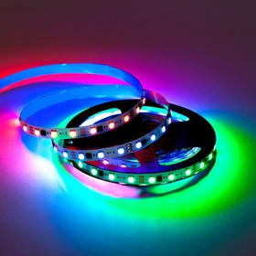 ML-R60-5050RGB-WS2811-S, Cветодиодная лента, RGB, бегущая волна, 12В, 60д/м, 12.4Вт/м, IP20, 10мм, 1м MAKSILED