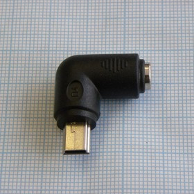AD гн 5.5*2.1 - шт miniUSB угловой, переходник (адаптер) гнездо 5.5*2.1 - штекер miniUSB угловой