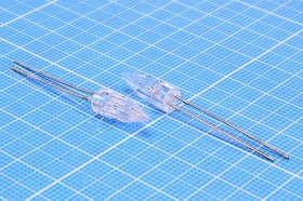 Мигающий светодиод двухцветный красный-голубой 5x13мм , линза прозрачная, HJ5RBT; №7552 СДмиг 5 x13 \кр/глб\\\пр\HJ5RBT\