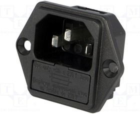 6200.2300, Разъем питания AC, гнездо, "папа", 10А, 250В AC, IEC 60320