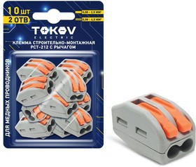 Клемма строительно-монтажная СМК 222-412 PCT-212 2-проводная с рычагом (блист.10шт) TOKOV ELECTRIC TKE-PCT-212/BL10