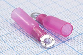 221032R, Наконечник кольцевой ø3.2мм изолированный термоусаживаемый, красный; №15945R клемма"O" d 3,2\0,3\S0,5~1,5\Cu луж\t-усад\кр\