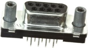 1-5747150-6, Amplimite HD-20 9 Way Through Hole D-sub Connector Socket, 2.74mm Pitch, with 4-40 UNC, Female Screw
