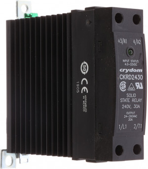 CKRD2430, Solid State Relay, 30 A rms Load, DIN Rail Mount, 280 V rms Load, 32 V Control