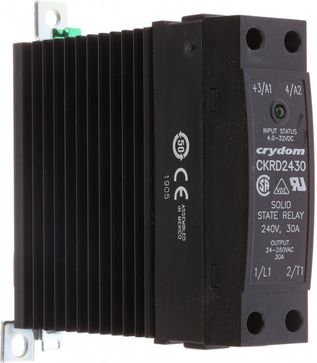 CKRD2430, Solid State Relay, 30 A rms Load, DIN Rail Mount, 280 V rms Load, 32 V Control CKRD2430, Solid State Relay, 30 A rms Load, DIN Rail Mount, 280 V rms Load, 32 V Control