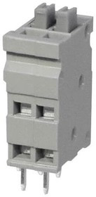 TBL009V-254-02GY-2GY, Fixed Terminal Blocks Terminal block, screwless, 2.54, Vertical, 2, Gray w Gray Button
