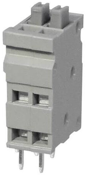 TBL009V-254-02GY-2GY, Fixed Terminal Blocks Terminal block, screwless, 2.54, Vertical, 2, Gray w Gray Button