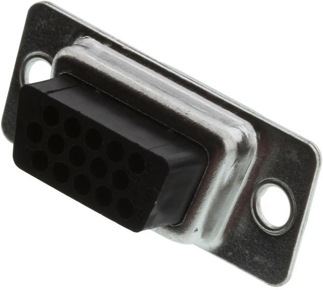 173109-0036, Корпус разъема D Sub, 15 вывод(-ов), D Sub Высокой Плотности, DE, 173109, Гнездо, Корпус из Стали