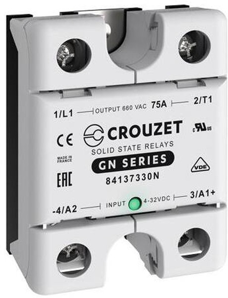 84137330N, GN Series Solid State Relay, 75 A Load, Panel Mount, 660 V rms Load 84137330N, GN Series Solid State Relay, 75 A Load, Panel Mount, 660 V rms Load