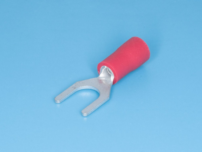VF1.25-5Y (SG57625) (TYI-1.25-5) (KLS8-01101-SVS1.25-5), Клемма тип "U" 5.3мм, изолированная, провод 0.25-1.5мм² (красная)