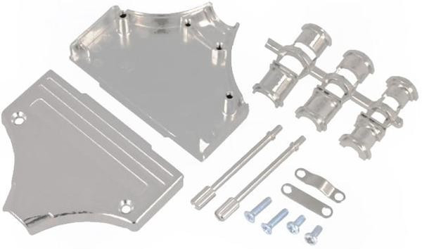 MHDM37-K, MHDM Series Zinc D Sub Backshell, 37 Way, Strain Relief