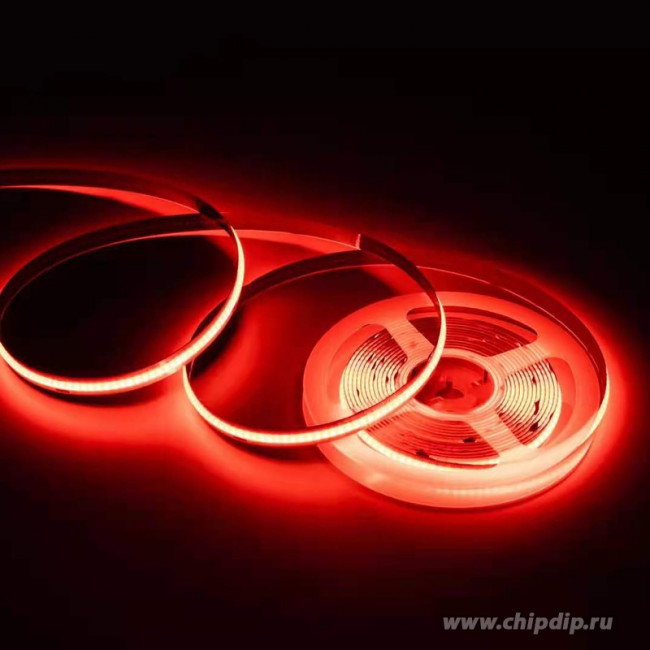 00-363, Лента светодиодная COB, красный, 24В, 14Вт/м, 512SMD/м, 1200Лм/м, IP20, 10мм, 1м 00-363, Лента светодиодная COB, красный, 24В, 14Вт/м, 512SMD/м, 1200Лм/м, IP20, 10мм, 1м