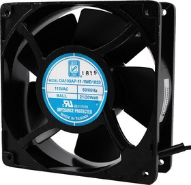 OA109AP-11-1WB1855, AXIAL FAN, BALL, 105CFM, 48DB, 10W, 115V