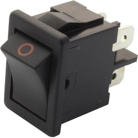 01852.1102-00, Клавишный переключатель, Вкл.-Выкл., DPST, Без Подсветки, Панель, Черный, 1850