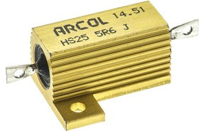 HS25 5R6 J, Wirewound Resistor 25W, 5.6Ohm, 5%