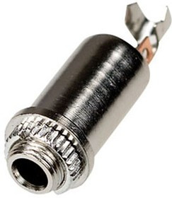 1-091, Разъем аудио 3.5мм "гн" стерео металл на корпус с гайкой трубка