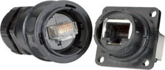 RJF54421RA, Female Ethernet Connector, Flange Mount, Cat5e RJF54421RA, Female Ethernet Connector, Flange Mount, Cat5e