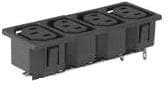 0909.0021, AC Power Entry Modules 4 OUTLET UNINSUL SLD