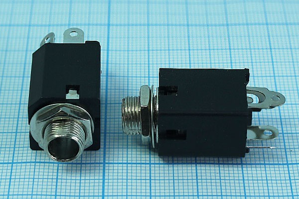 Гнездо 6,3стерео, 4C, панель М 9, ON-OFF, QSZCZ-0079; №15106 гн 6,3стерео\4C\пан М 9\\ON-OFF\QSZCZ-0079\